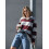 (XL, Burgundy) Γυναικείες Ριγέ Μπλούζες Φθινοπωρινά Streetwear 4