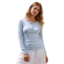 (S, Light Grey) Chemisier d'automne pour femme, col en V, manches longues, uni ou rayé, coupe ajustée