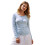 (S, Light Grey) Women's Spring V Neck Tops Long Sleeve Solid Color/Stripe Slim Fit Fall Blouse 1