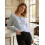 (S, Light Grey) Women's Spring V Neck Tops Long Sleeve Solid Color/Stripe Slim Fit Fall Blouse 3