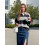 (M, Navy Blue) Γυναικείες Ριγέ Μπλούζες Φθινοπωρινά Streetwear 6