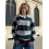 (M, Dark Blue) Γυναικείες Ριγέ Μπλούζες Φθινοπωρινά Streetwear 6