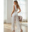 (S, Ivory) Ensemble deux pièces jambes larges. 8
