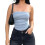 (M, Blue) Γυναικεία Ριγέ Μπλούζες Μοντέρνα Streetwear 1