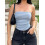 (M, Blue) Γυναικεία Ριγέ Μπλούζες Μοντέρνα Streetwear 6
