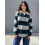 (M, Dark Blue) Γυναικείες Ριγέ Μπλούζες Φθινοπωρινά Streetwear 5