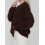 (L, Chocolate Color) Γυναικείο Πουλόβερ Εκτός Λαιμό, Μακρυμάνικο 8