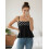 (M, Black) Top babydoll elegante per l'estate. 4