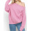 (XL, Pink) Γυναικείο Πουλόβερ Εκτός Λαιμό, Μακρυμάνικο 6