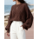 (L, Dark Brown) Γυναικείο πλεκτό πουλόβερ το φθινόπωρο. 5