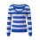 (XL, Blue) Γυναικείο Πλεκτό Πουλόβερ Ριγέ Μπλούζα 9