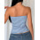 (S, Blue) Γυναικεία Ριγέ Μπλούζες Μοντέρνα Streetwear 6