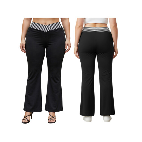 (XXL, Black) Γυναικείο παντελόνι καμπάνα στενή εφαρμογή. 1