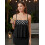 (M, Black) Top babydoll elegante per l'estate. 3