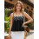 (M, Black) Top babydoll elegante per l'estate. 7