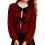 (XL, Burgundy) Γυναικεία πλεκτή ζακέτα χειμωνιάτικα ρούχα. 1