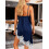 (L, Navy Blue) Γυναικεία ασύμμετρα καμιζόλες αμάνικα τοπ 7