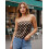 (XL, Light Brown) Γυναικεία Μπλούζα με Μοντέρνα, Καλοκαιρινά 4
