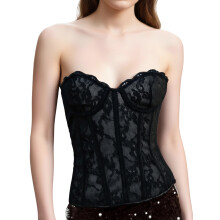 (L, Black) Corset en dentelle vos soirées.