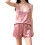 (S, Pink) Γυναικείο σετ σατέν τεμάχια outfit 1