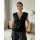 (XL, black) Γυναικεία καλοκαιρινή σατέν κοντό μανίκι 7