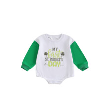 (0-3 Months, Army Green) Tutina casual per neonati con ricamo camion/lettere a contrasto, adatta a bambine e bambini. Vestiti carini.