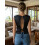 (XL, black) Γυναικεία καλοκαιρινή σατέν κοντό μανίκι 9