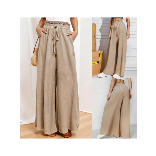 (M, Khaki) Γυναικεία παντελόνια φαρδιά casual πάρτι 1