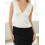 (XL, White) Γυναικεία καλοκαιρινή σατέν κοντό μανίκι 3