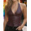 (L, Claret) Γυναικείο halter τοπ, για πάρτι. 4