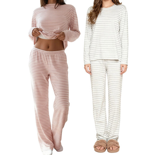 (L, Gray) Damespyjamaset voor de voor thuis. 2