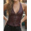 (S, Claret) Γυναικείο halter τοπ, για πάρτι. 6