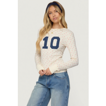 (XL, Mixed Color) T-shirts à manches longues pour femmes, col rond, imprimé floral et chiffres, coupe ajustée, style automne-hiver