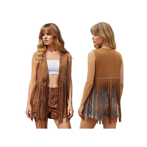 (XXL, Brown) Γυναικείο μπουφάν με μπροστινό μέρος. 1