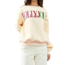 (M, Light Yellow) Sweat-shirt femme, manches longues, col rond, broderie, à capuche, pull décontracté