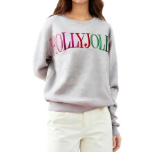 (S, Gray) Sweat-shirt femme, manches longues, col rond, broderie, à capuche, pull décontracté