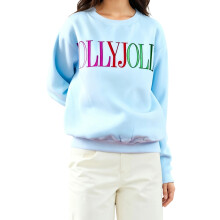 (XL, Sky Blue) Sweat-shirt femme, manches longues, col rond, broderie, à capuche, pull décontracté