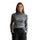 (M, Gray) Hauts pour femmes automne manches longues col roulé coupe ajustée pull rayé pull en maille 1