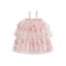 (3-4 Years, Pink) Mädchen Valentinstagskleid mit Herzmuster, ärmellos, Rüschen, Prinzessinnenkleid für Kleinkinder