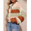 (M, Light Brown) Γυναικείο Πλεκτό Ζακέτα Λαιμόκοψη, Μακρυμάνικο 1