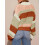 (XL, Light Brown) Γυναικείο Πλεκτό Ζακέτα Λαιμόκοψη, Μακρυμάνικο 1