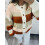 (S, Light Brown) Γυναικείο Πλεκτό Ζακέτα Λαιμόκοψη, Μακρυμάνικο 1
