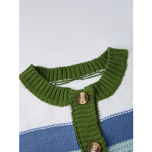 (XL, Emerald) Γυναικείο Πλεκτό Ζακέτα Λαιμόκοψη, Μακρυμάνικο 1