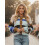 (XL, Blue) Γυναικείο Πλεκτό Ζακέτα Λαιμόκοψη, Μακρυμάνικο 5