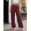 (S, Red) Pantalon ample rayé le printemps. 5