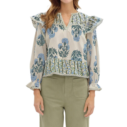 (S, Blue) Hauts de maternité streetwear décontracté