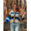 (XL, Blue) Γυναικείο Πλεκτό Ζακέτα Λαιμόκοψη, Μακρυμάνικο 4