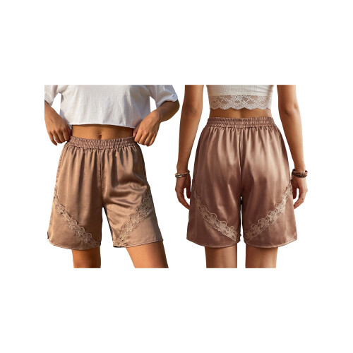 (M, Light Brown) Robe courte en et décontractée. 1