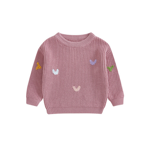 (6-9 Months, Rosy Pink) Πλεκτό Πουλόβερ Μακρυμάνικο, Αγίου Βαλεντίνου
