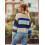 (XL, Blue) Γυναικείο Πλεκτό Ζακέτα Λαιμόκοψη, Μακρυμάνικο 7
